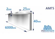 Уголок алюминиевый 40х25х2 АМГ5