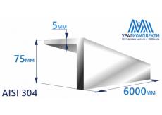 Уголок нержавеющий 75х5 AISI 304